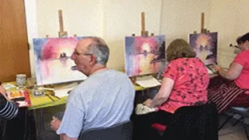 Bob Ross tree painting technique tutorial for happy little trees