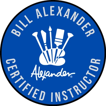 Bill Alexander Certified Instructor badge, awarded to Mark Terrell by Alexander Art