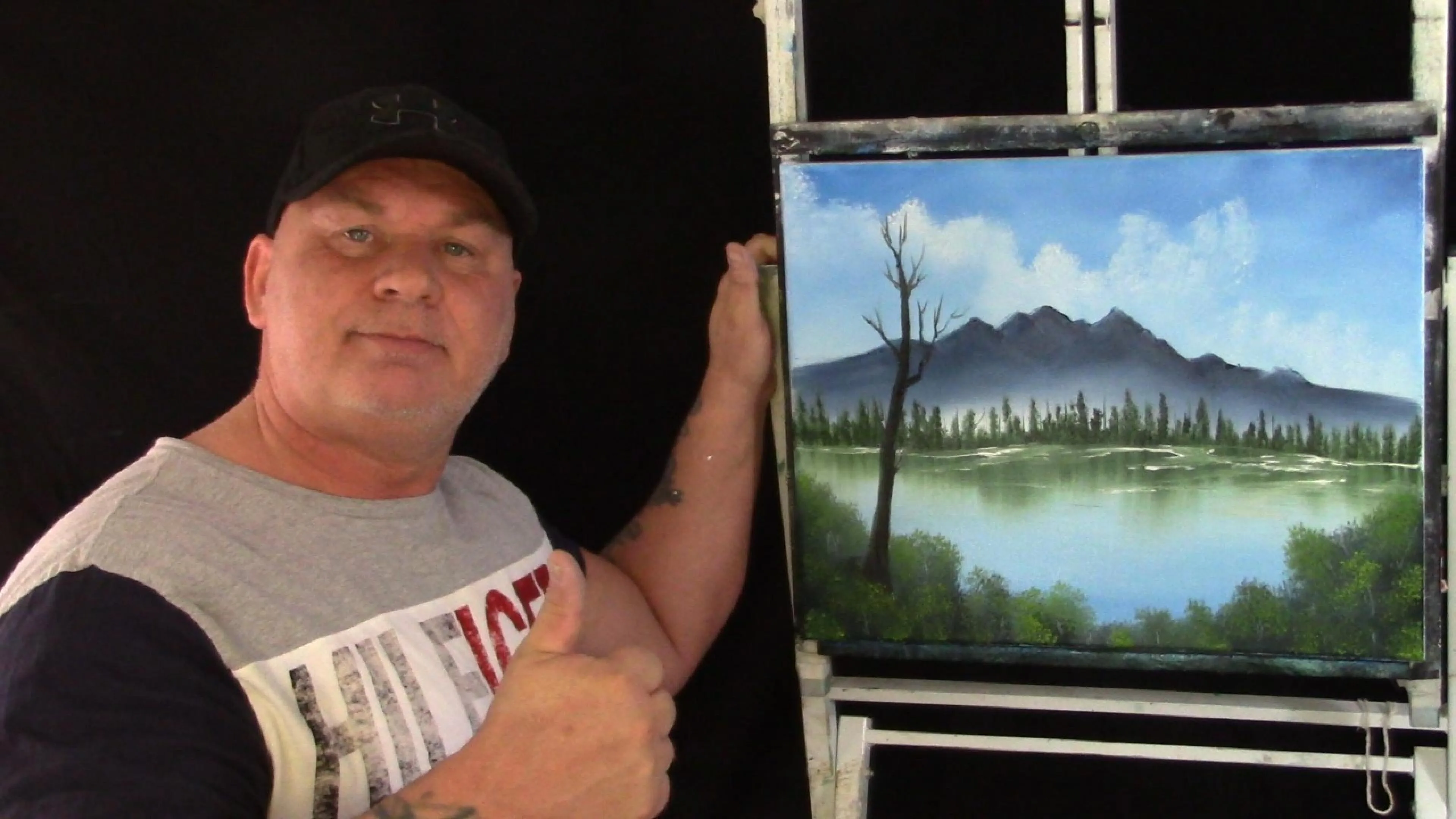 Free Bob Ross style oil painting video lesson by Mark Terrell