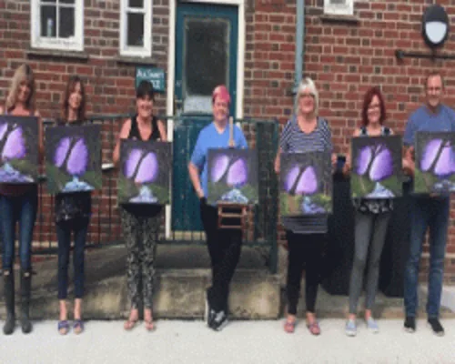 Beginner oil painting class results near Worthing Finished beginner oil paintings from an art class near Worthing